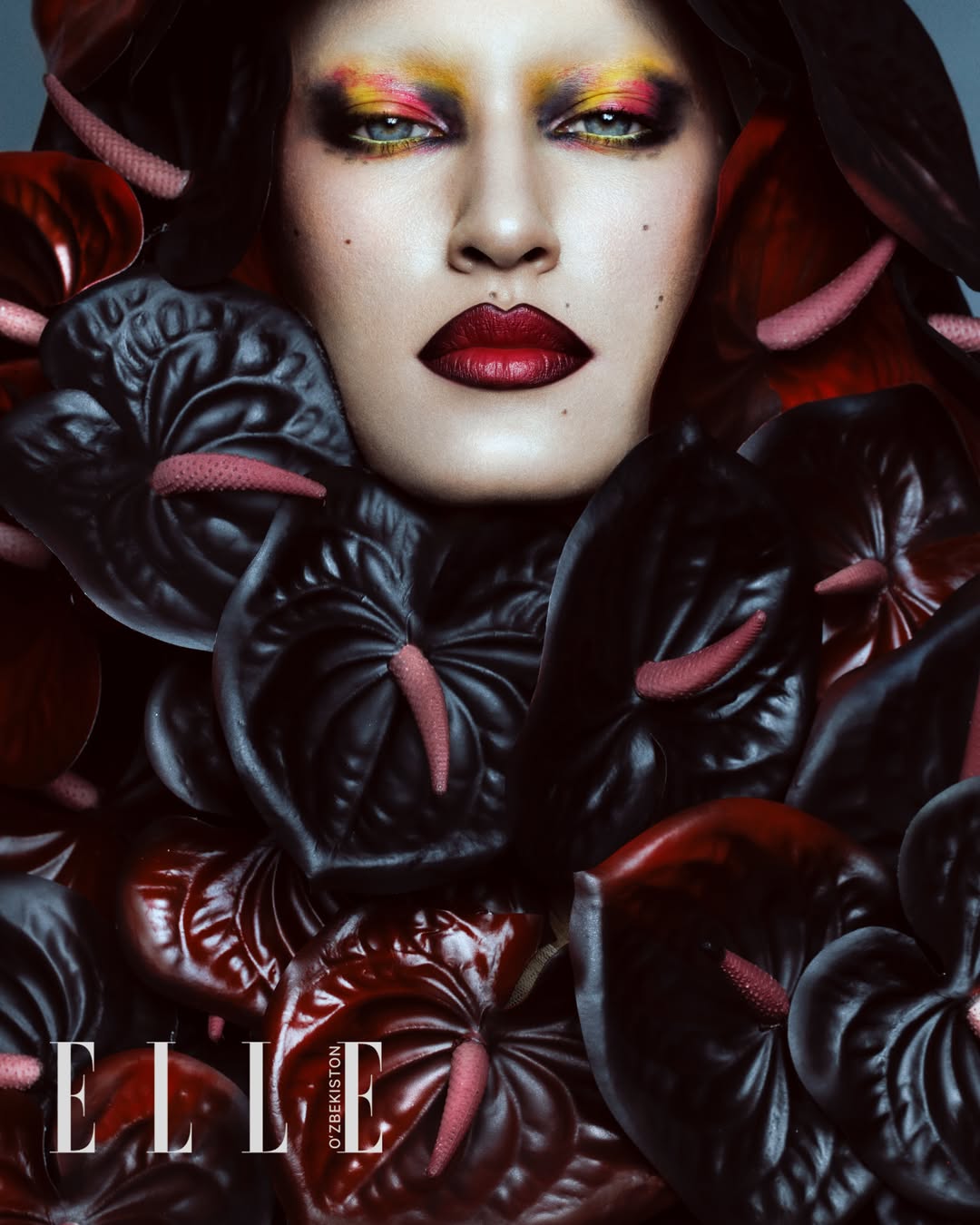 Beauty editorial of an ANT model with bold make-up