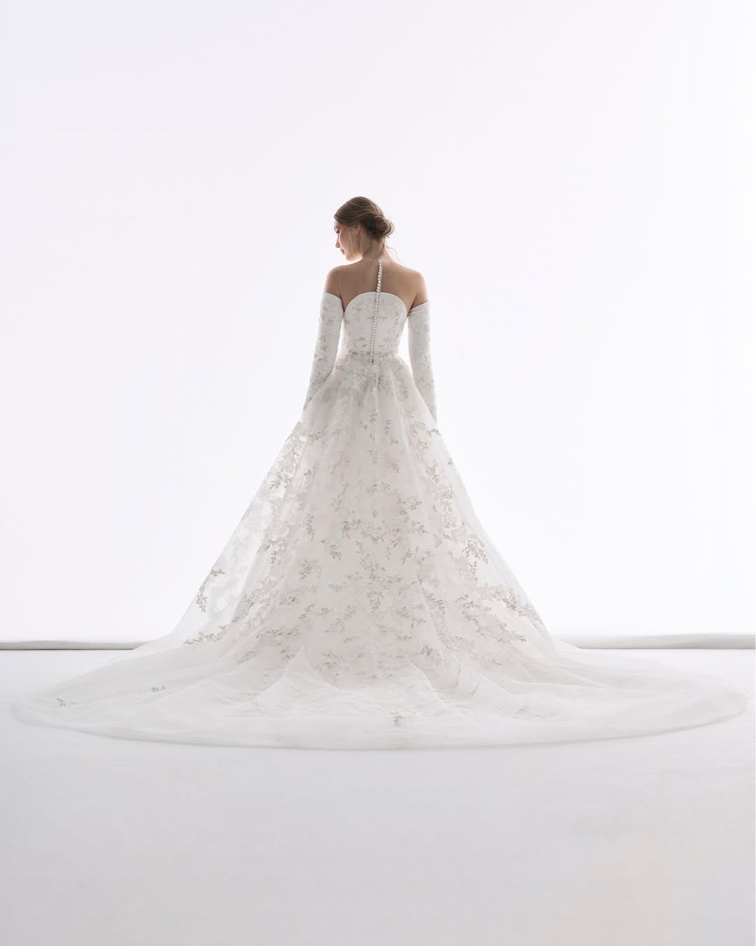 Bridal editorial of an ANT model in a white gown
